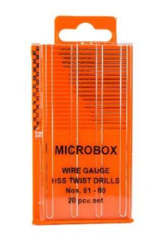SIGTL84200-20 PIECE IMPERIAL MICROBOX DRILL SET SIZES 61-80
