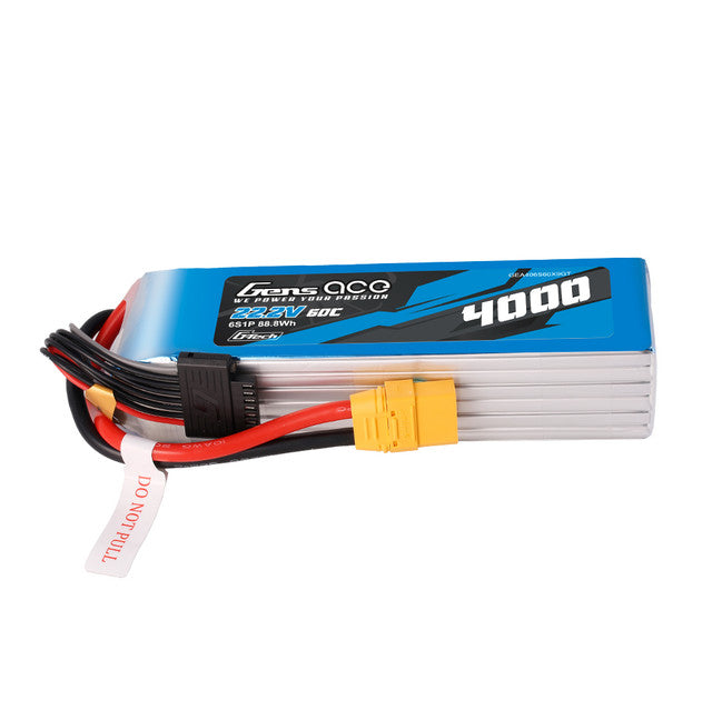 Gens ace G-Tech 6S 4000mAh 60C 22.2V Lipo Battery with XT90 Plug
